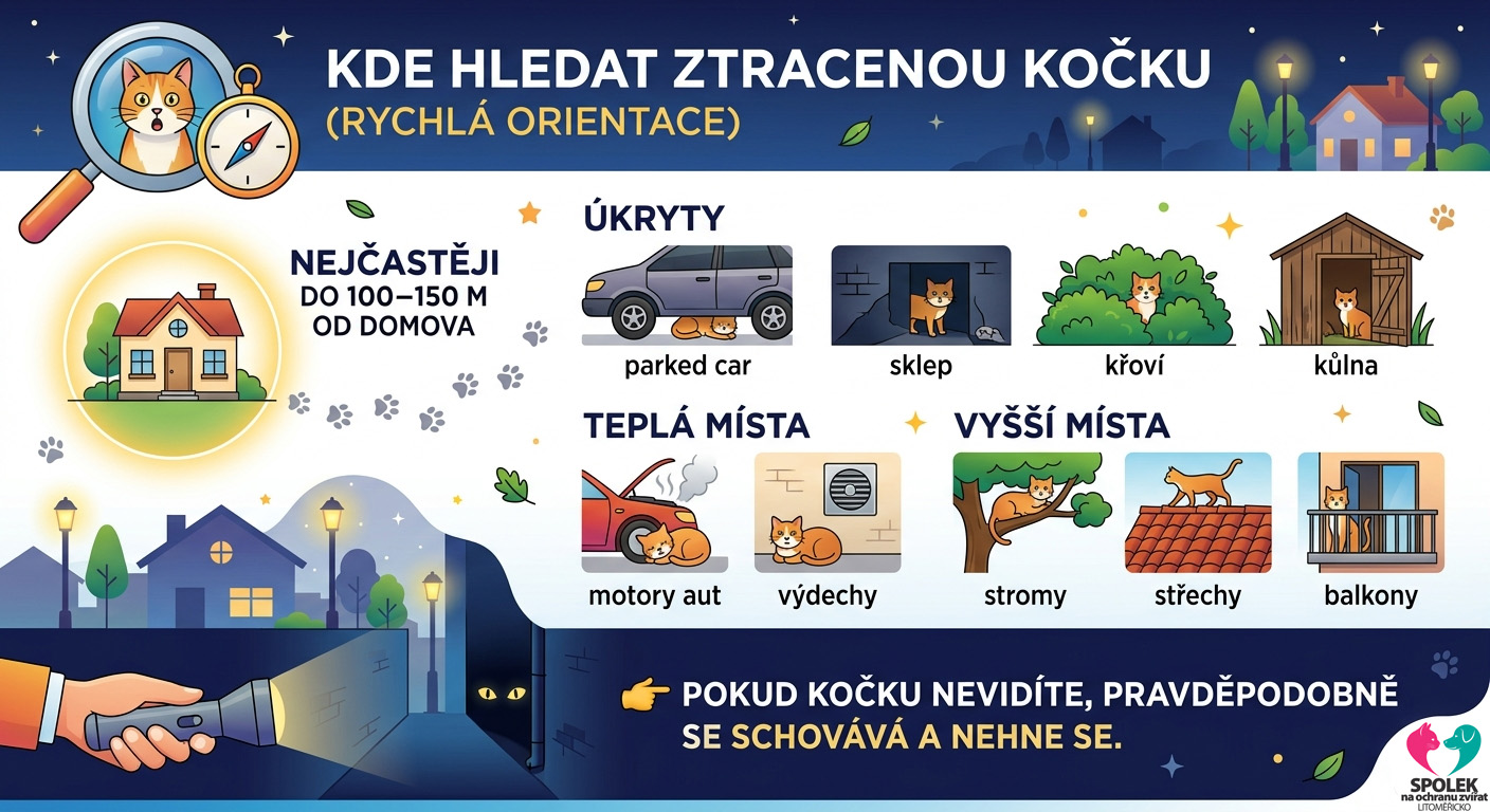Ztracená kočka - kde ji hledat